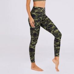 4Pcs Womens Camouflage High Waist Side Pocket Leggings